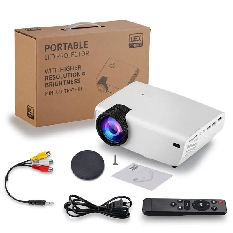 

1set Wireless Full HD 3D Screen Projector 1080P Mobile Phone WiFi LED Projector for Home Cinema Portable Home Theatre Projection