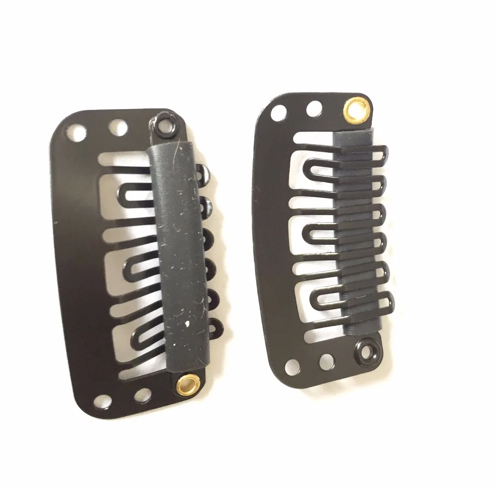 Black U type 10pcs 10 шт. удлинители для волос черные защелкивающиеся зажимы для наращивания волос u-образные металлические зажимы для наращивания волос s DIY - Цвет: Black U type 10pcs