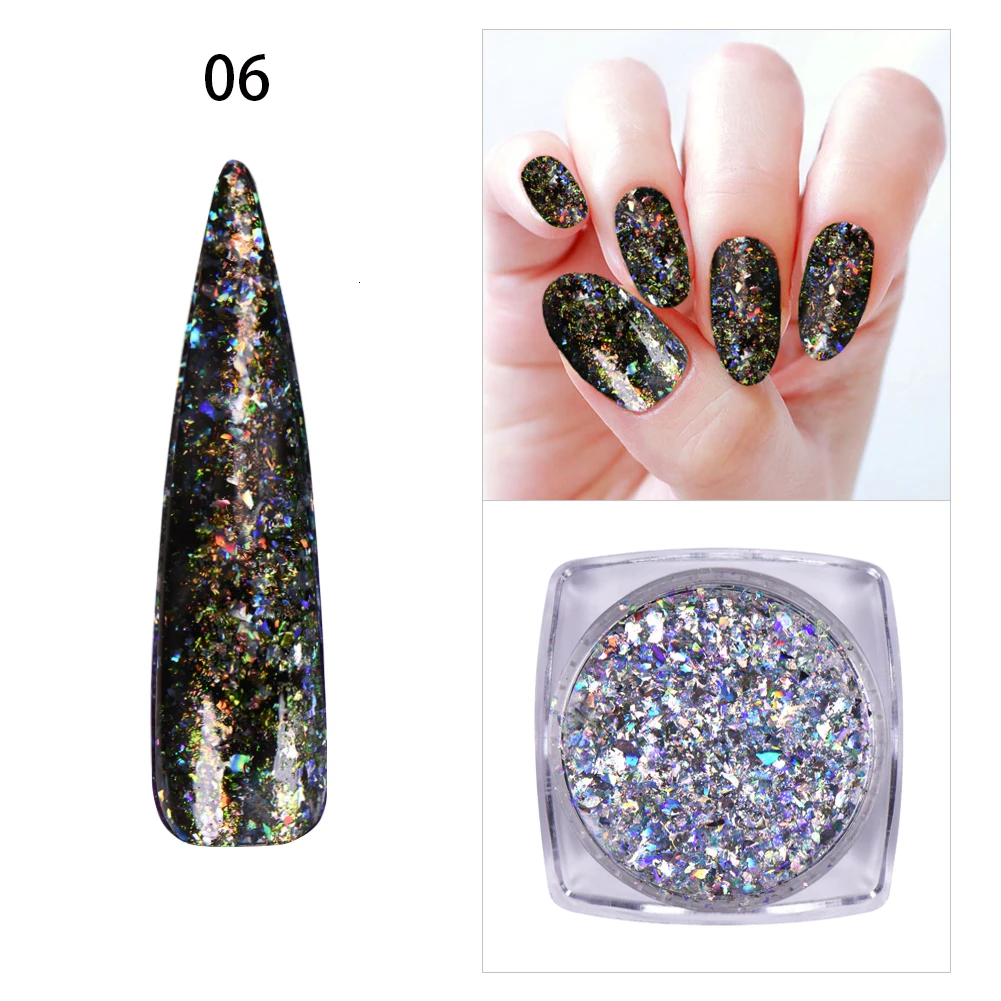 BEAUTYBIGBANG 0,2 г пудра с пайетками Хамелеон неровный коралловый лак для ногтей Блестки для маникюра украшения для ногтей - Цвет: 06