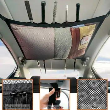 

Car Net Pocket Storage Ceiling Roof Cargo Net in The Trunk Interior Bag For Auto Container Universal Multifunction Accessories