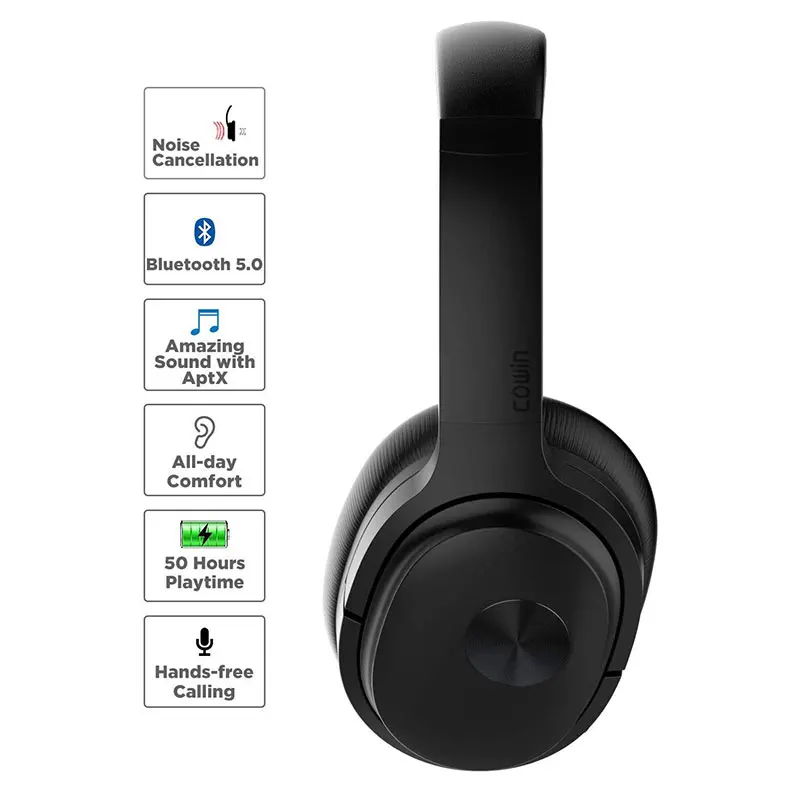 Беспроводные Bluetooth наушники Cowin SE7 с активным шумоподавлением складывающиеся
