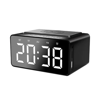 

JABS Rechargeable Mirror Led Display Volume and Bass Hi-Fi Wireless Bluetooth Speaker Wireless Charger Fm Alarm Clock
