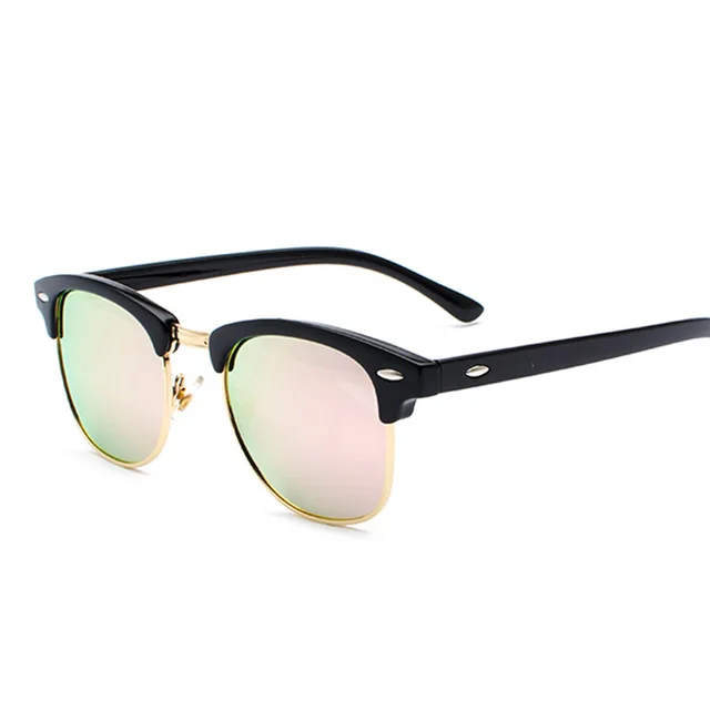 RBROVO Luxury Polarized Sunglasses Men Retro Sun Glasses For Men/Women luxury brand sunglasses Men Rimless Lunette Soleil Femme BlackGoldPink