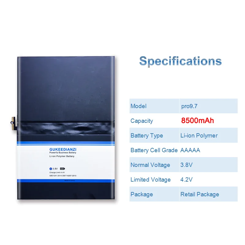 GUKEEDIANZI 8500 мАч Новая батарея для планшета для Apple iPad Pro 9,7 A1673 A1674 A1675 Замена высокой емкости батареи