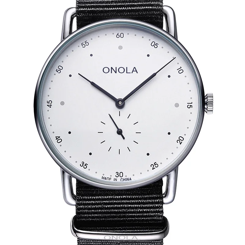 ONOLA кварцевые простые часы из нержавеющей стали мужские модные нарядные повседневные наручные часы нейлоновые водонепроницаемые ультратонкие часы Relogio Masculino - Цвет: 3806 nylon gray