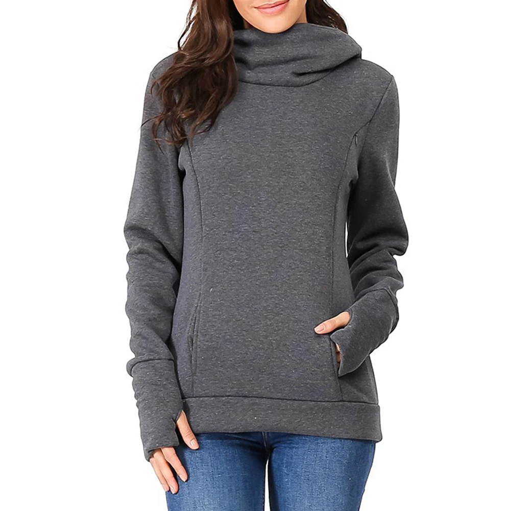 Dark Grey Толстовка для кормящих женщин с капюшоном, женская рубашка для грудного кормления с длинным рукавом, зимняя одежда для кормления, Одежда для беременных размера плюс - Цвет: Dark Grey