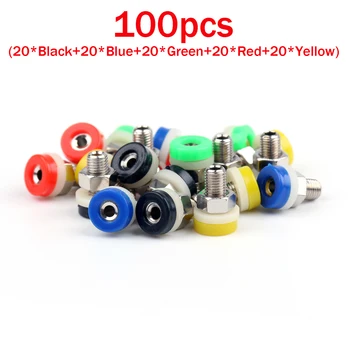 

Areyourshop 100 Pcs 5 Color Brass 2mm Banana Socket Jack