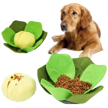 

Cabbage Pet Felt Cloth Anti Choking Bowl Dogs Cats Toy Costing Energy Slow Eating Feeding Food Bowls Puppy Feeder Pet Supplies