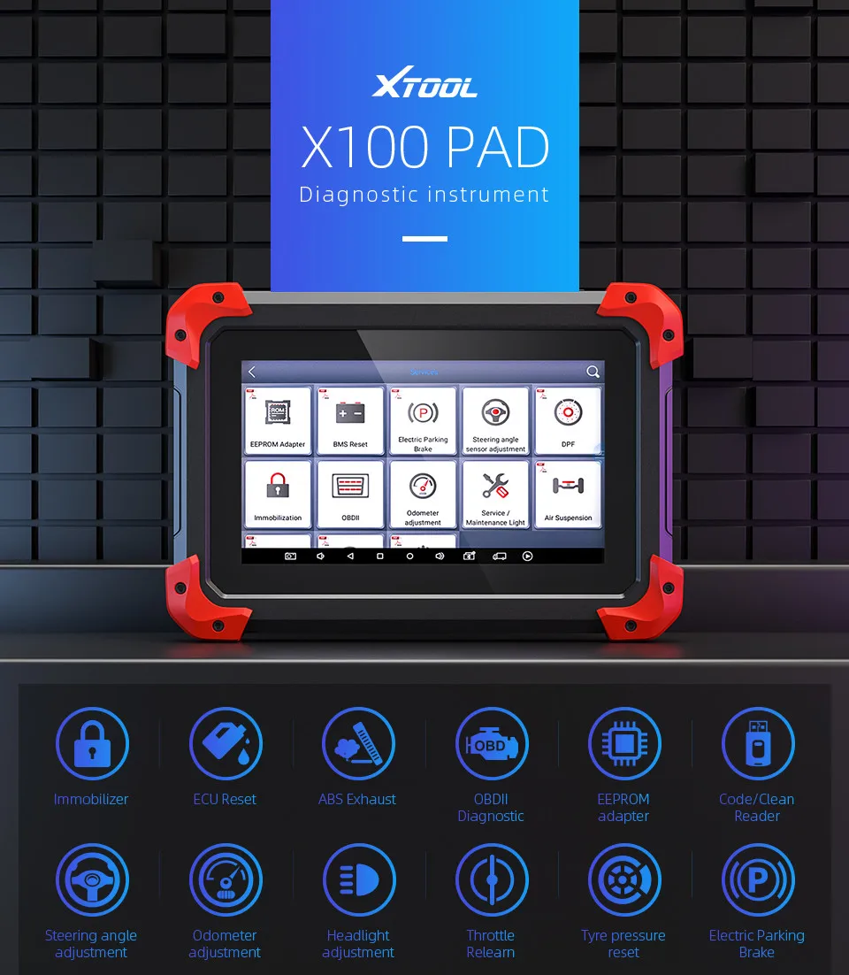 XTOOL X100 PAD Авто ключ программист регулировка одометра обновление онлайн со специальными функциями OBD2 автомобильный диагностический инструмент