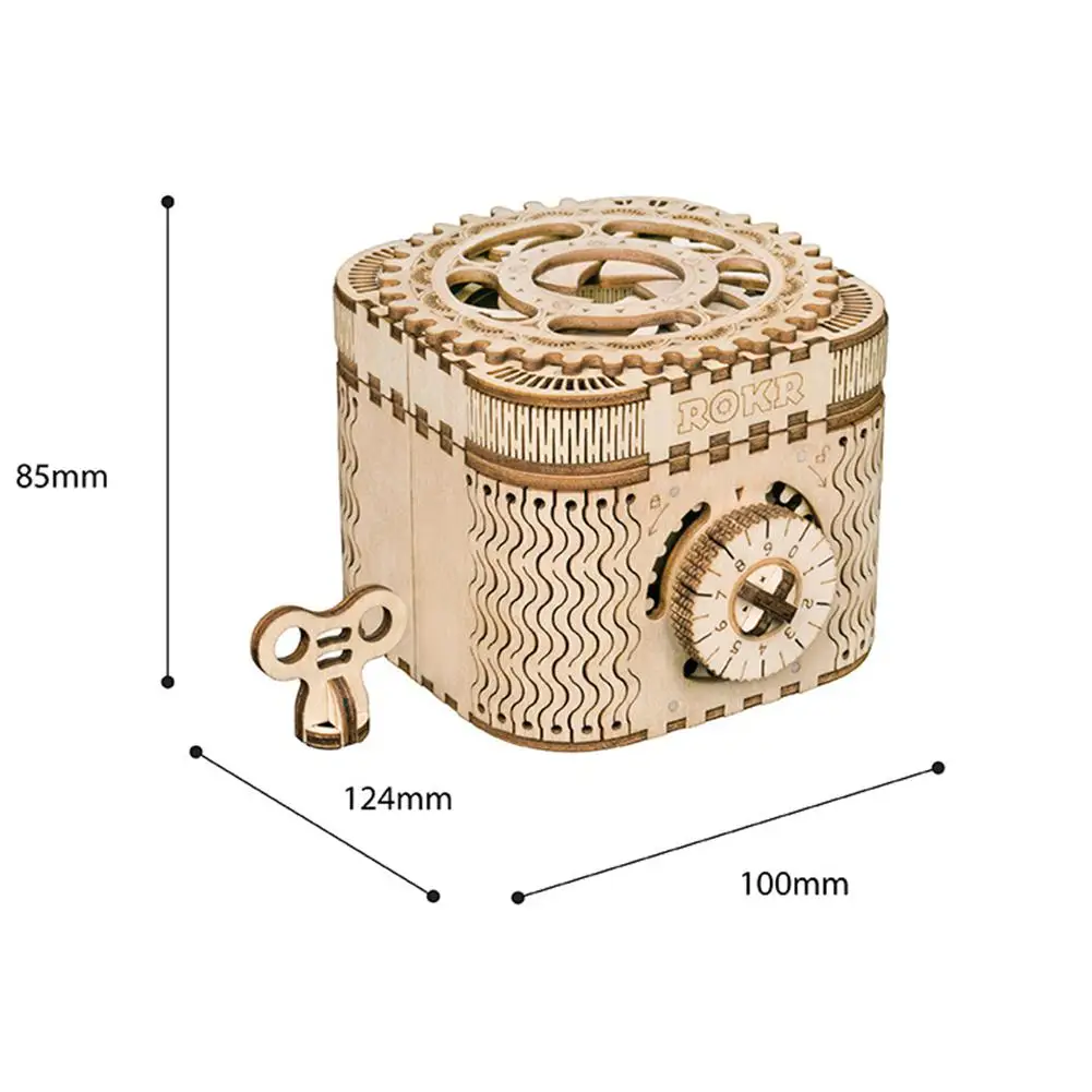 password box 3D деревянная коробка с сокровищами, головоломка, уникальная модель, наборы для сборки, комплекты для машиностроения, отличный день рождения для взрослых и детей - Цвет: password box