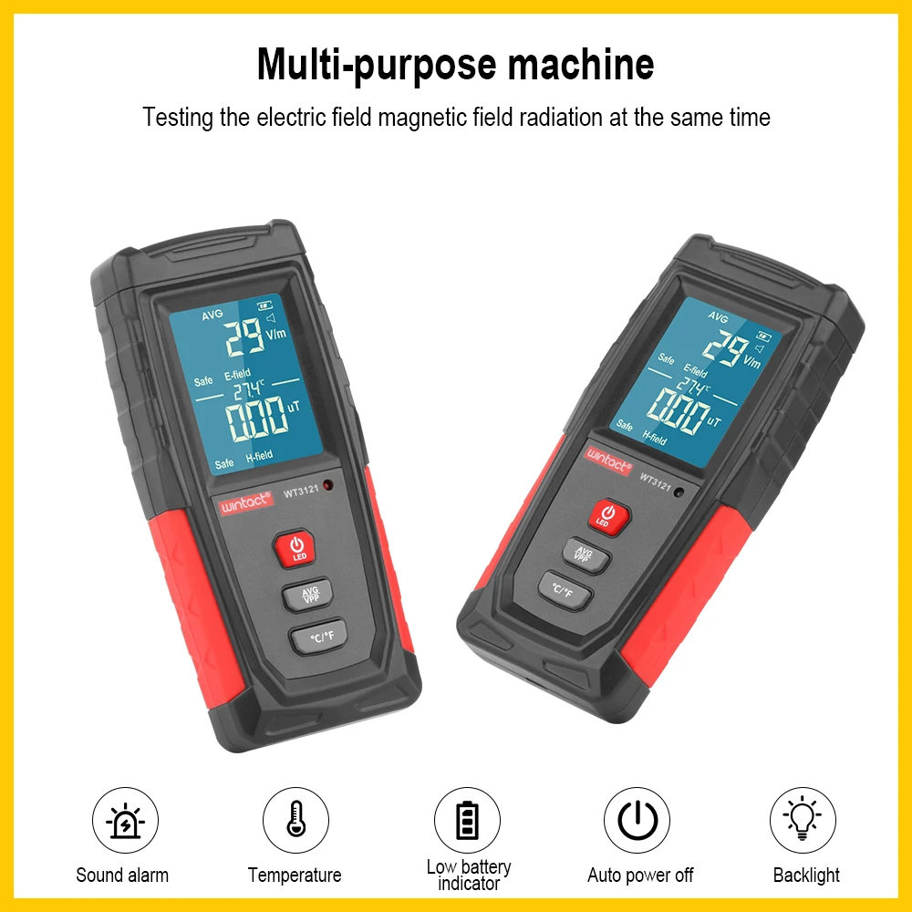 WINTACT EMF tester Electromagnetic Field Radiation Detector Tester Emf Meter Handheld Portable Emission Dosimeter EMF tester 5