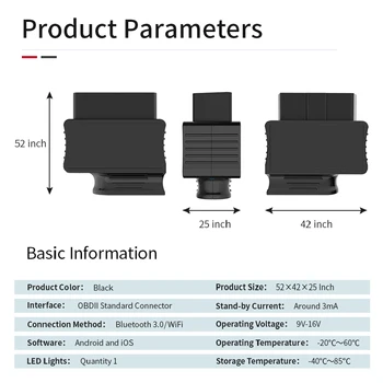 

OBDII Mini Car Battery Diagnostic Tester IOS/Android Automotive Testing Tool Engine Analyzer Tool Bluetooth/Wifi