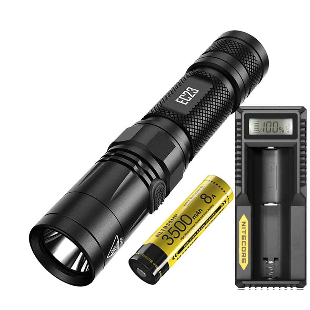 EC23 3500mAh 8A UM10 NITECORE EC23 фонарик CREE XHP35 HD светодиодный Макс 1800 люмен расстояние луча 255 м водонепроницаемый уличный фонарик поиск спасательный маяк - Испускаемый цвет: EC23 3500mAh 8A UM10