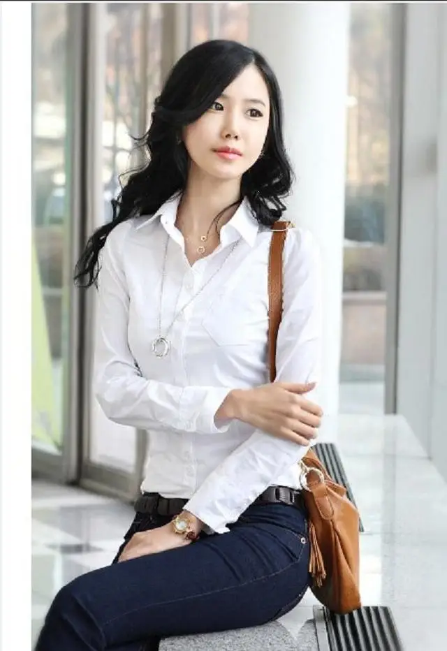 2XL Heißer Verkauf Frauen Frühling 2021 Koreanische Weiße Blusen Casual Langarm Damen Shirts Schwarz Blusen 1XL Hemd_voghion.com