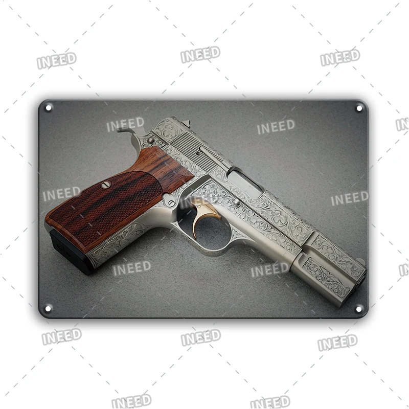 Military Weapon Tin Poster Vintage Gun Metal Sign Man Cave Room Decor Plaque Personalized Metal Poster Stickers Home Wall Decor