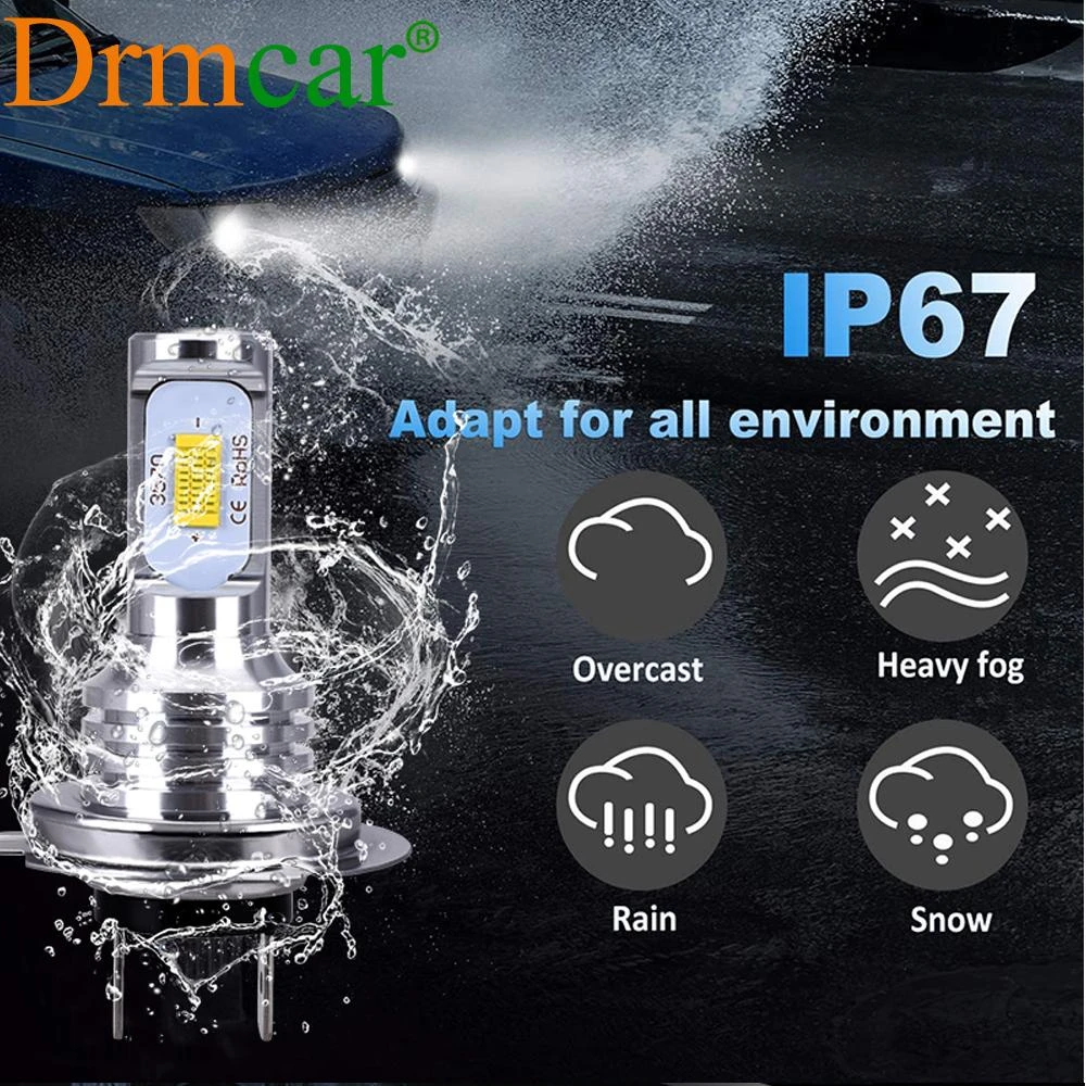 

1X H7 H4 H11 H8 H1 H3 9005 HB3 9006 HB4 Car LED Headlight Bulb Beam Kit 12V 55W Auto LED Day Light Car Light Headlamp CSP Hi Lo