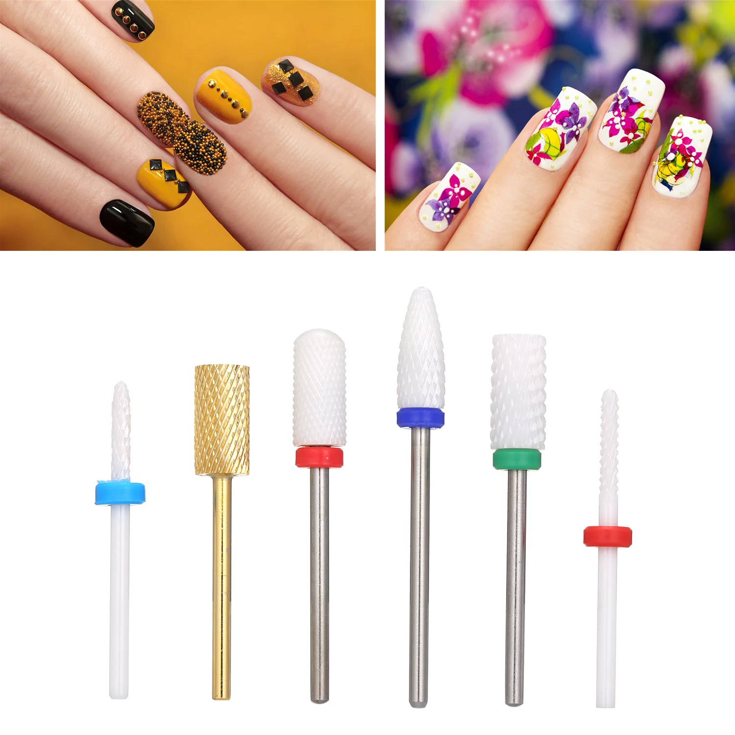 Набор сверл для ногтей салон маникюра или начинающих 6 шт. сверла маникюрный