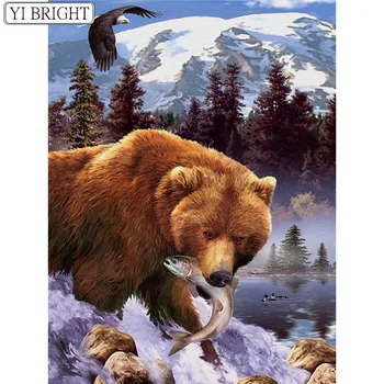 

Full Square Drill Diamond Painting Dear 5D DIY Needlework Diamond Embroidery Mosaic Animal Full Kits Home Decoration
