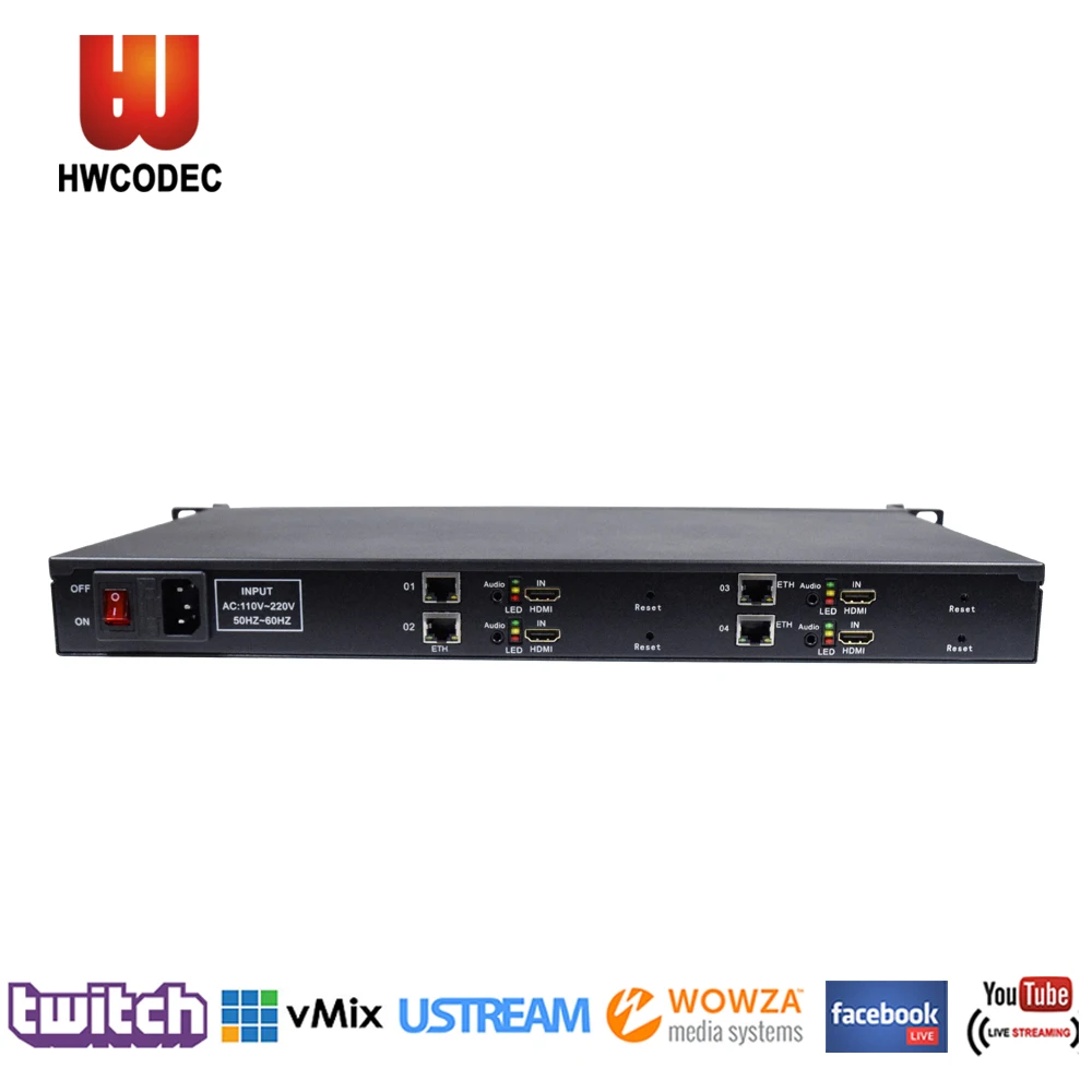 Видео кодер HWCODEC H264 H265 HEVC 4CH HDMI кодер IPTV кодер 1080P RTMP RTSP кодер для Facebook, YouTube, Twich