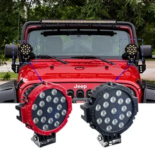 ECAHAYAKU 1 шт. 51 Вт Автомобильный светодиодный рабочий светильник 12 В/24 В высокой мощности " Круглый 17x3 Вт Точечный светильник для 4x4 внедорожный грузовик трактор ATV SUV вождения