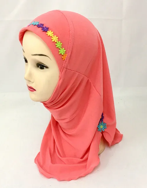 Мусульманский красивый хиджаб для девочек, исламский шарф в арабском стиле, шали с цветочным узором