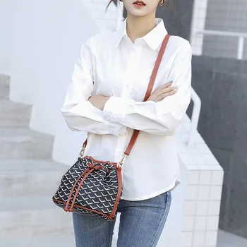

Bag Women's 2020 New Style Drawstring Tooth Bucket Bag Women's Large Bag