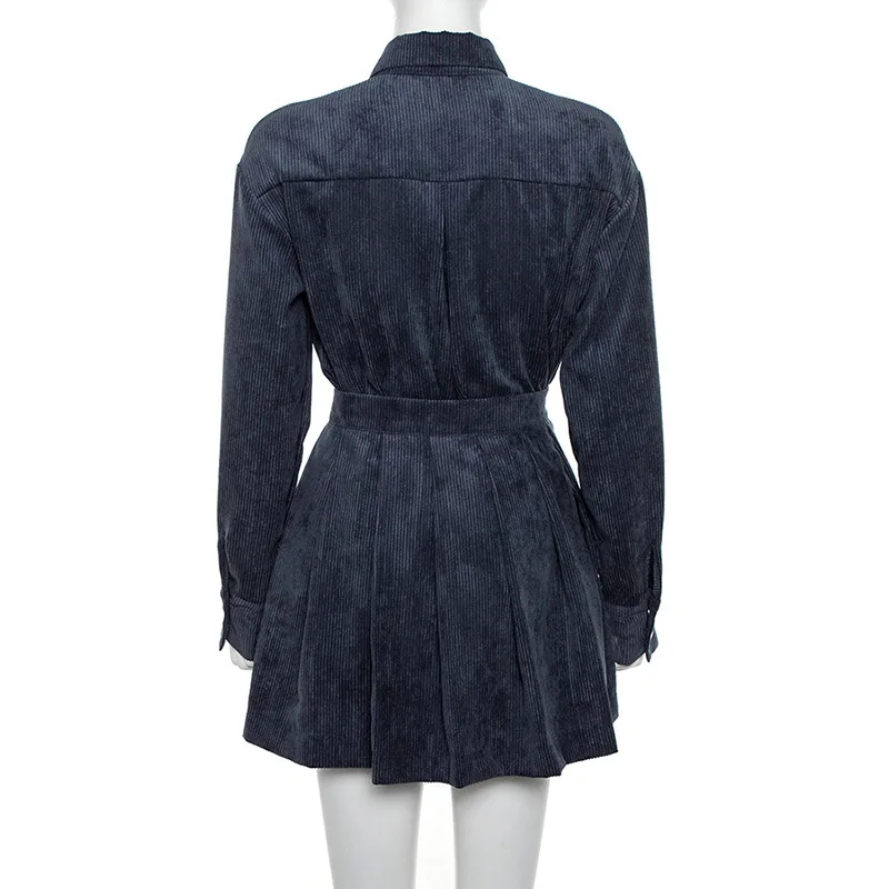 Осенняя трендовая юбка для девочек, женское тонкое пальто, комплект из 2 предметов, повседневные комплекты, костюмы, женские комплекты из двух предметов, шикарная уличная одежда