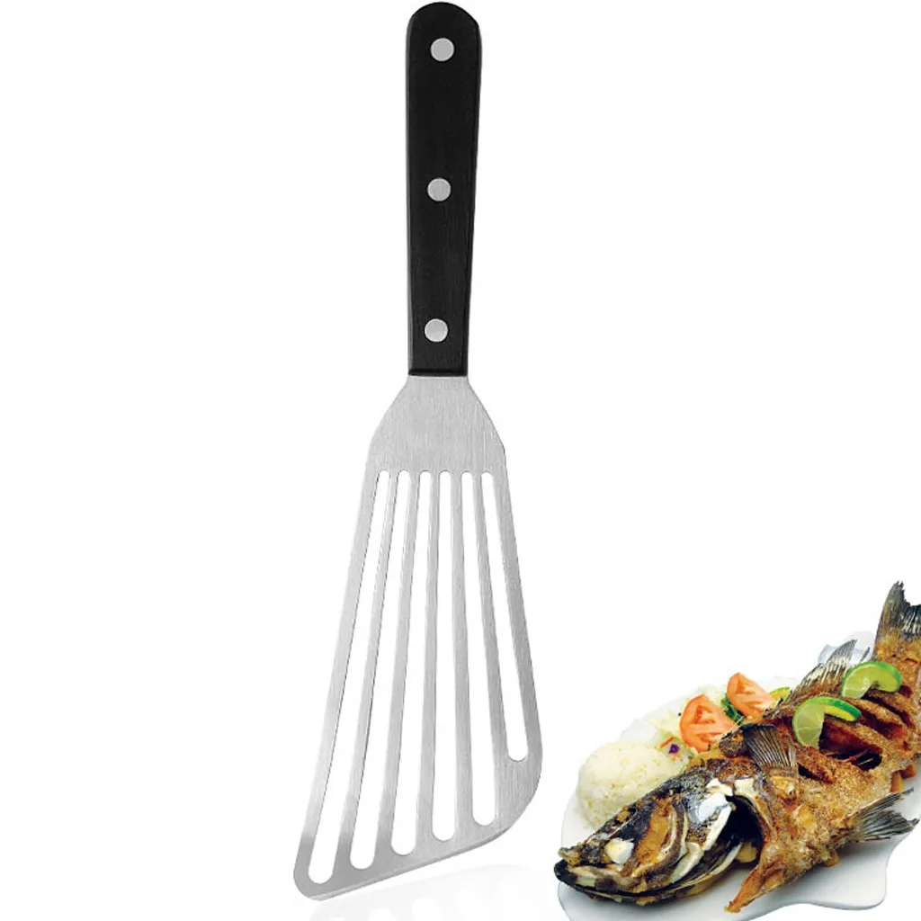 Лопатка для стейков лопатка для стейка лопатка с горизонтальными прорезями лопатка лопаточка для рыбы многофункциональная кухонная лопатка из нержавеющей стали посуда лопатка
