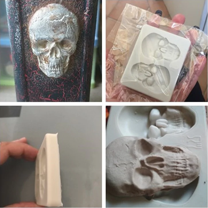 3D череп черепа силиконовые DIY шоколадные конфеты формы вечерние украшения торта Плесень Кондитерские украшения инструменты