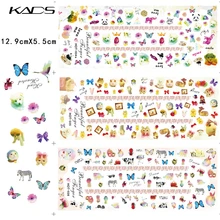 3 vel/set HOT034-036 Water decal Nail Sticker Dier ontwerp nail sticker Voor nail accessoires product(China)