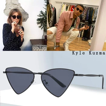 

2020 DPZ New retro metal triangle cat-eye ladies pilot sunglasses trend small frame punk style men sunglasses Oculos De Sol