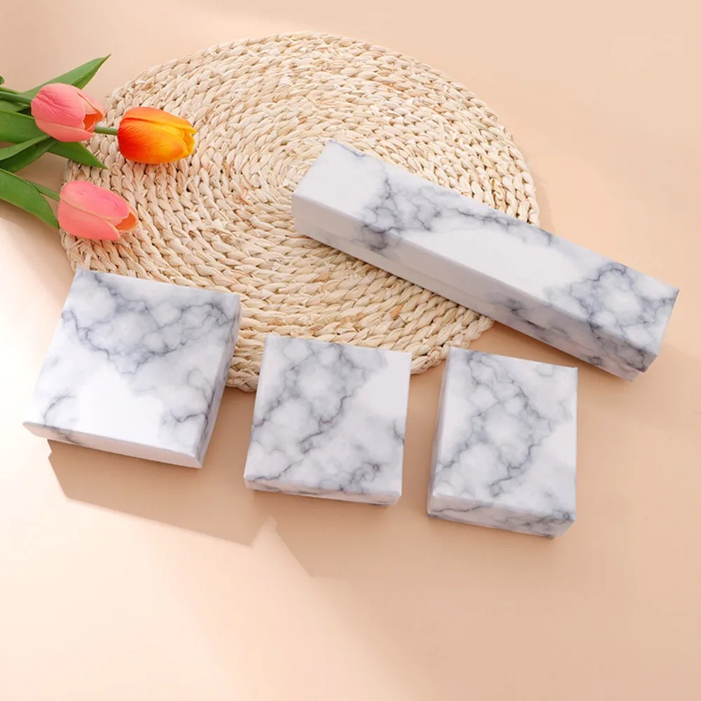 BENECREAT Lot De 8 Boîtes à Bagues à Bijoux En Carton Noir 12x12x4c