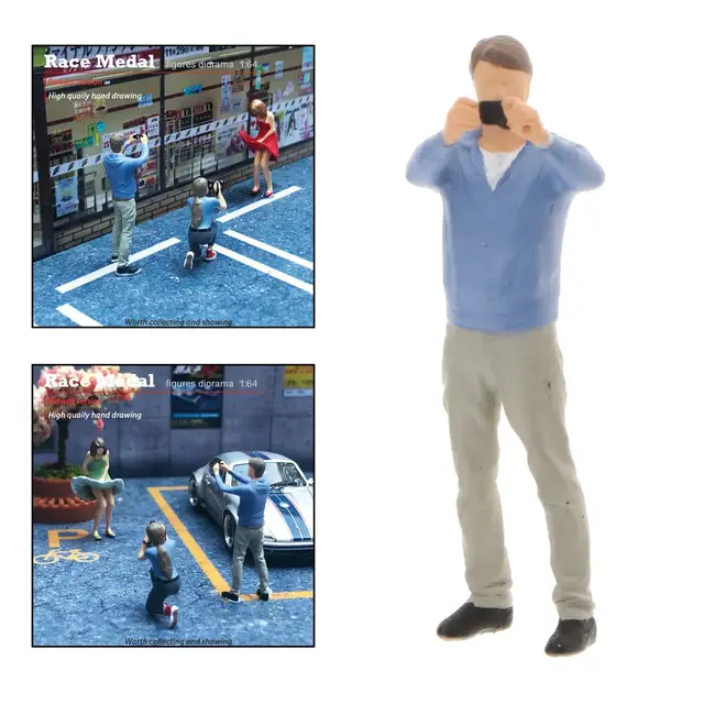1/64 Scale Miniature Scene People Men Action Figure Scenario Character for Diorama Train Layout DIY Set 2