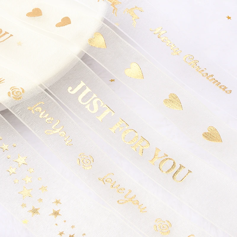 Ribbon Decoration 2-5 yard Happy Birthday Ribbons Lover Wedding Event Party Valentine's Day Baking Bouquet Bowknot Card Gifts Box Packaging Decor