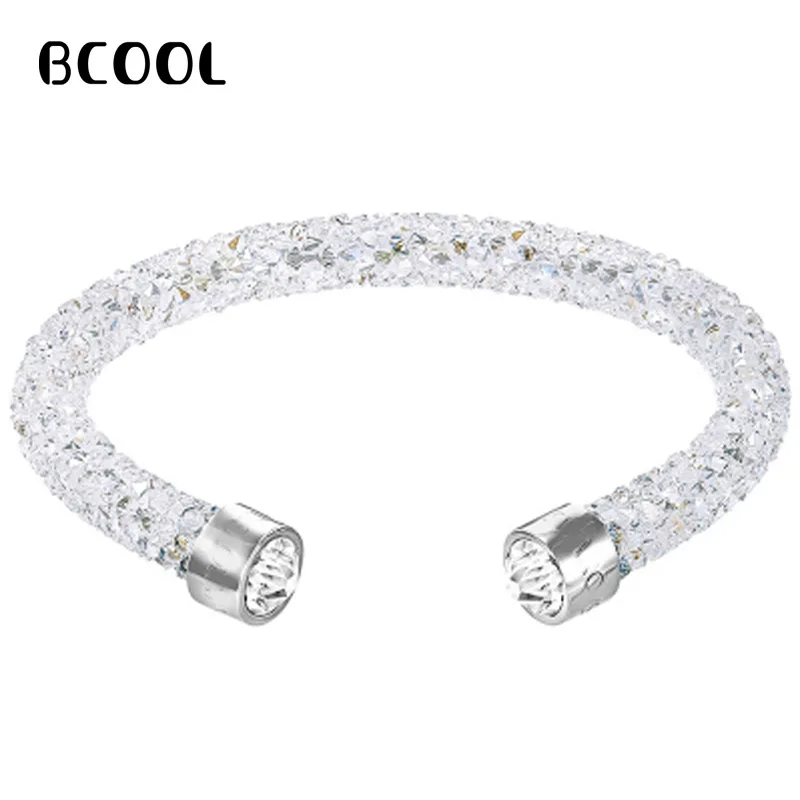 

Fashion Charm Silverware Original 1:1 Engraving, Personality Charm Fashion Single Circle Ladies Crystal Opening Bracelet Jewelry