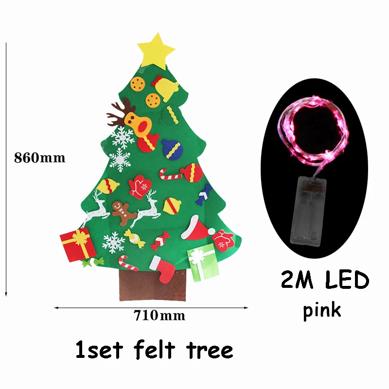 Style-L DIY войлочная Рождественская елка, светодиодный Декор для дома, Рождественская елка, рождественские подарки, год, Navidad Noel - Цвет: Style-L