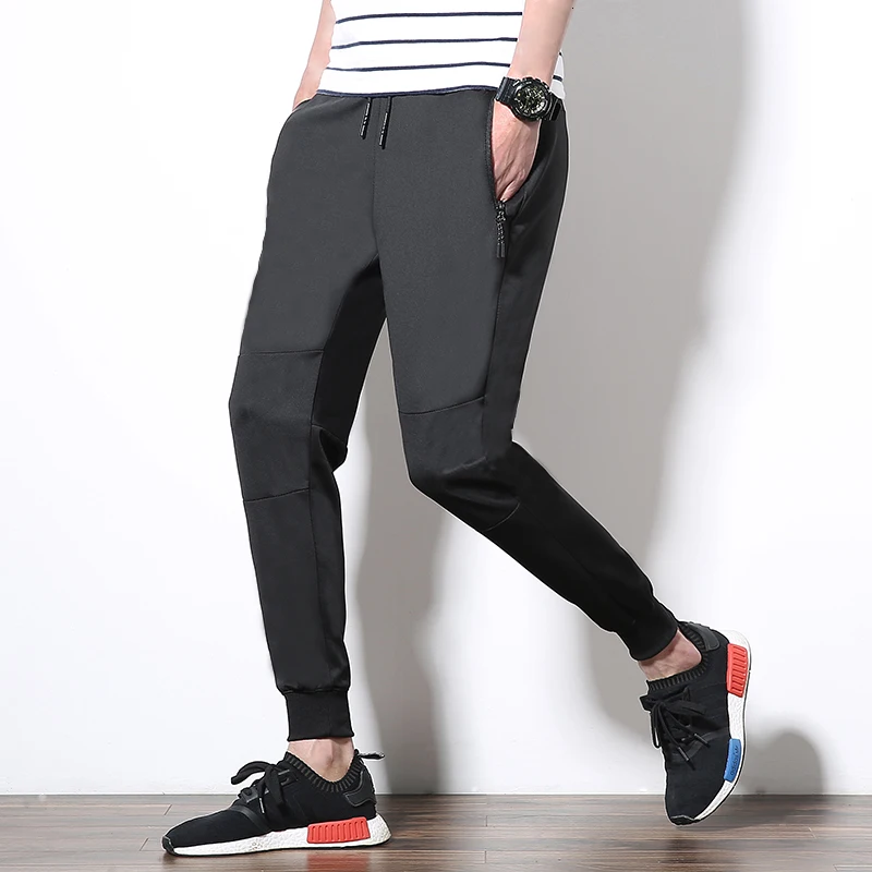 Мужские модные повседневные брюки узкие длиной до щиколотки|fashion trousers|casual pantspants