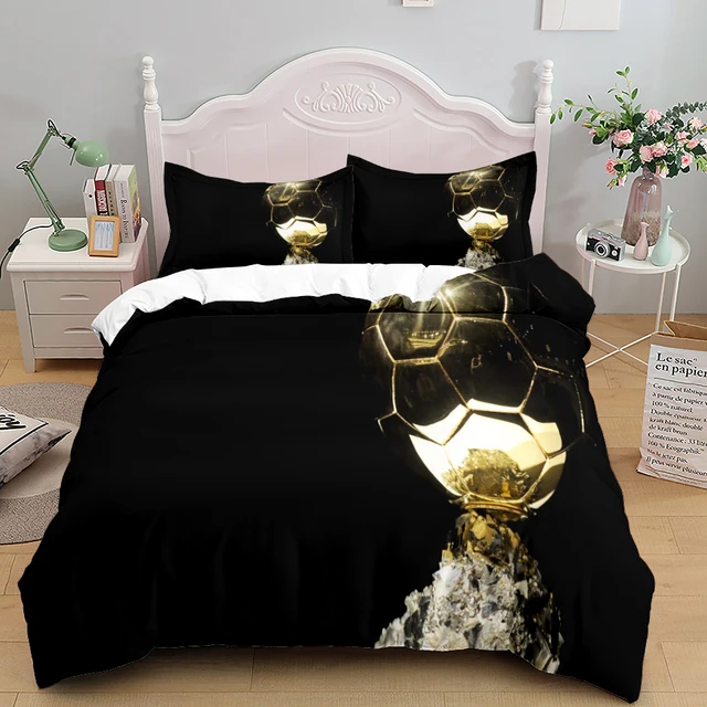 Juego de cama de fútbol Juego de edredón para niños con estampado de fútbol  3D 135 Juego de edredón nórdico individual para niños Juego de colchas  Queen King Size - AliExpress