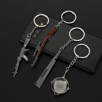 

1 Pc Creative 98K Game Fans Key Rings Simulation Model Copper Keychain Helmet And Guns Motorcycle Car Key Rings Gift