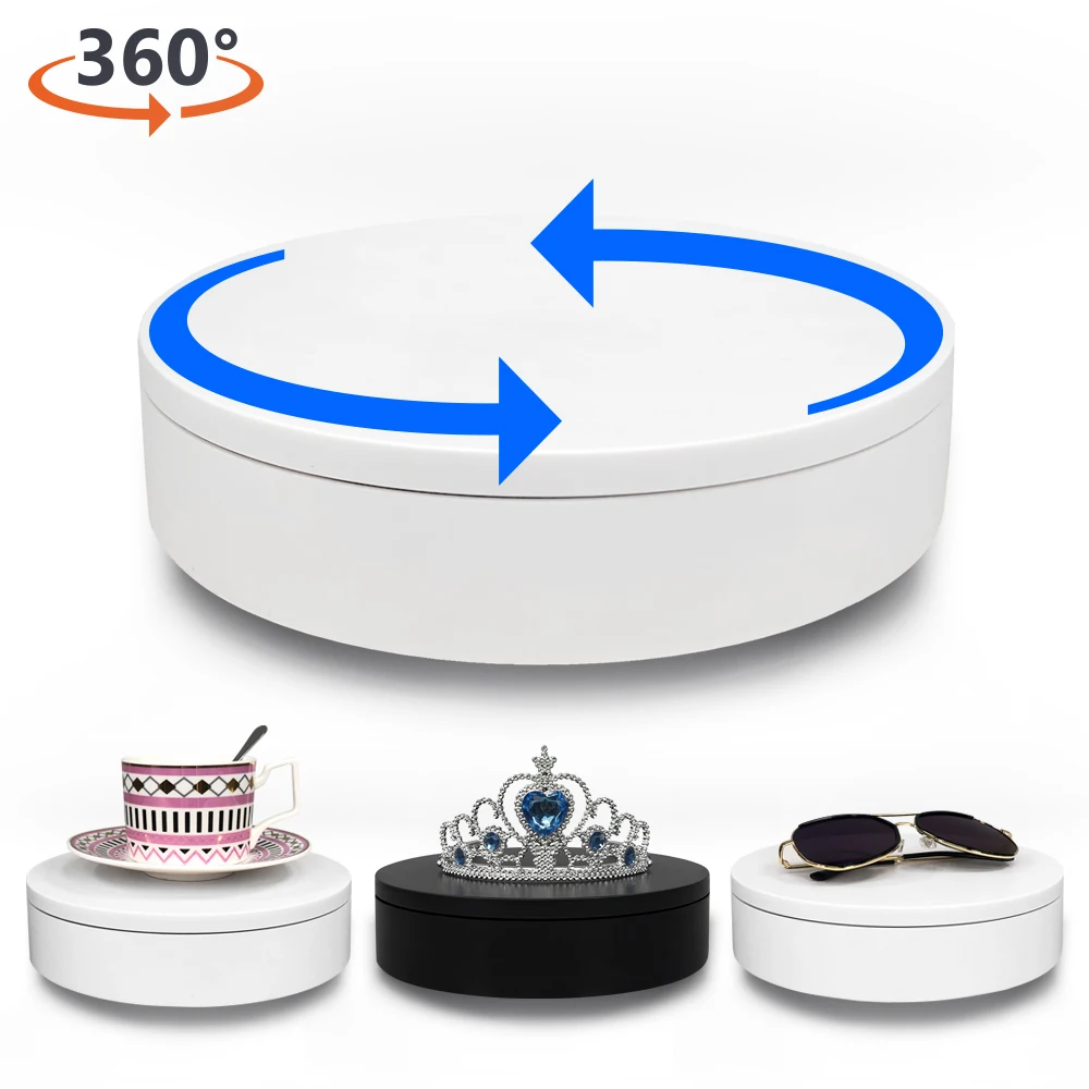 

ComXim MT200AL15 30sec/lap 110V/220V 20cm 360 Degree Automatic Electric Rotating Turntable Photography Jewellery Display Stand