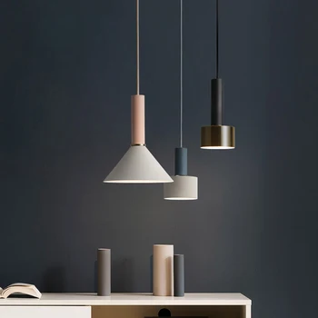 

Nordic Light Modern Dining Bar Decorote Led Pendant Lights Art Colored Pendant Lamp Bedroom Kitchen Fixtures Lighting Luminaria