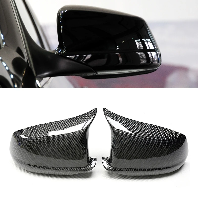

2pcs Replace Carbon Fiber Mirror Cove Side Door Ox Horn Rearview Cover For For BMW X3 G01 X4 G02 X5 G05 X6 G06 X7 G07 2018-2020