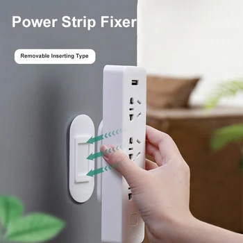

Power Strip Holder Storage Seamless Self-Adhesive Wall-Mount Plug Rack Desktop Socket Cable Holders Shelf Home Storage Organizer