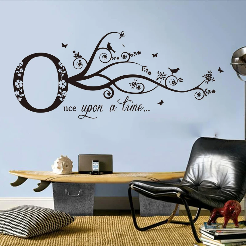 Large Once Upon A Time Quote Wall Sticker Library Baby Nursery Tree Inspirational Decal Bedroom Clroom Vinyl Decor Stickers Aliexpress Large Once Upon A Time Quote Wall