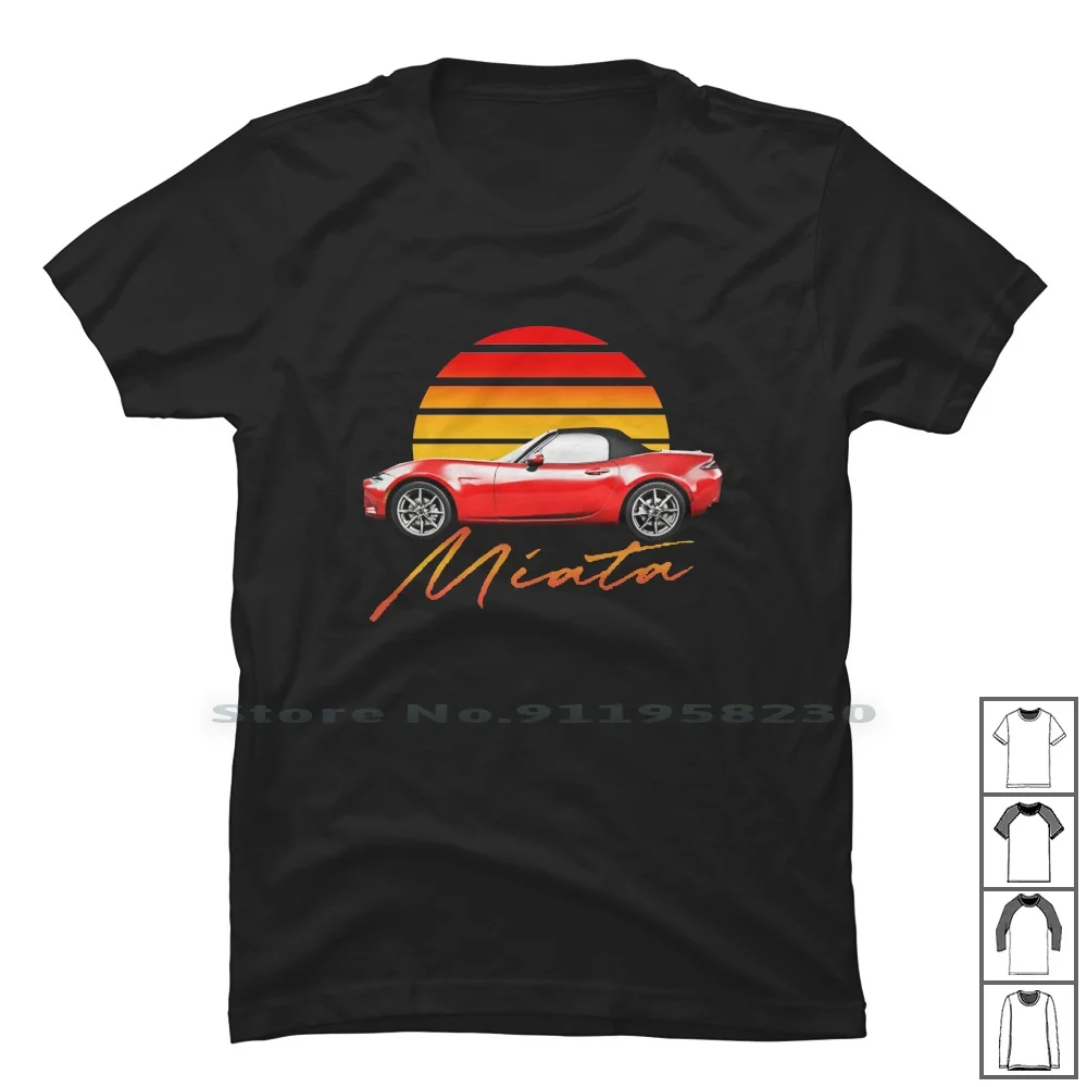 Miata T-Shirt Stile Retrò 100% Cotone Illustrazione Stile Retrò Stile Popolare Alcuni Logo Mia Hot St Ny Mi Me