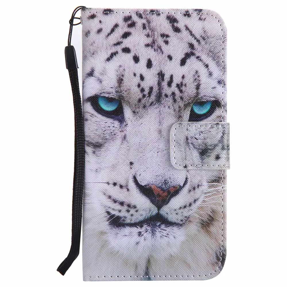 White Leopard Череп бумажник флип силиконовый чехол для samsung Galaxy A3 A5 A7 J3 J5 J7 Prime J330 J530 J730 S8 S9 плюс Note8 принципиально B128 - Цвет: White Leopard