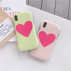 DECOCASE розовый зеленый Сердце волна телефонные чехлы для iphone 6 6s 7 8 Plus X XR XS Max чехлы для iphone 6s plus iphone чехол