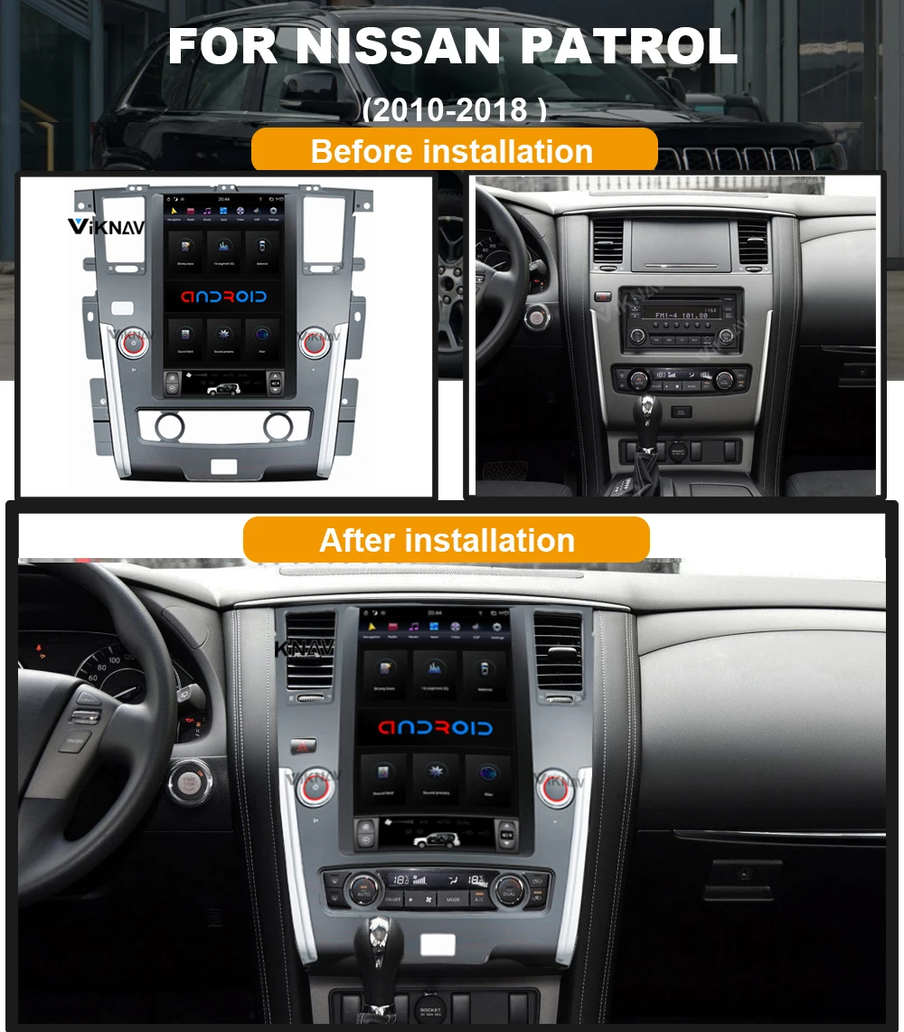 

13.6 inch Android System vertical screen car GPS navigation For-NISSAN PATROL 2010-2018 multimedia player