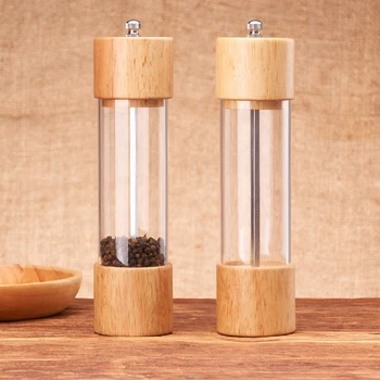 

Manual Household Wood Salt Pepper Grinder Pepper Mills Manual Home Grinding Mill Spice Seasoning Grinders BBQ Kitchen Tools