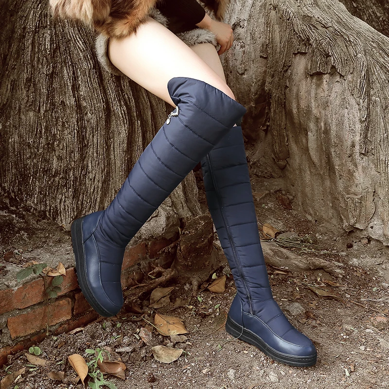 Down Warm Plush High Snow Boots Women Winter Shoes Platform Women's Over-the-Knee Boots Female Fashion Fur Waterproof Shoe women snow boots